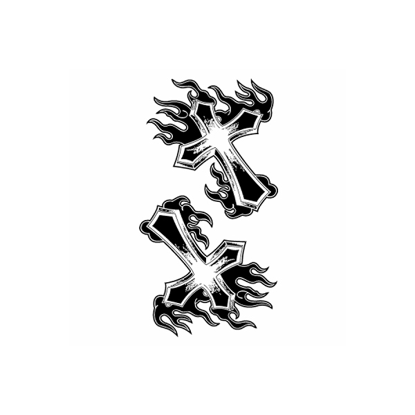 タトゥーシール 炎と十字架