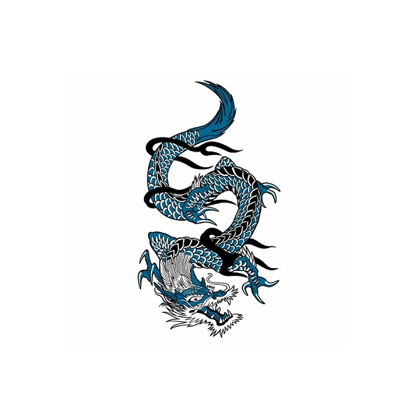 タトゥーシール 青ドラゴン1