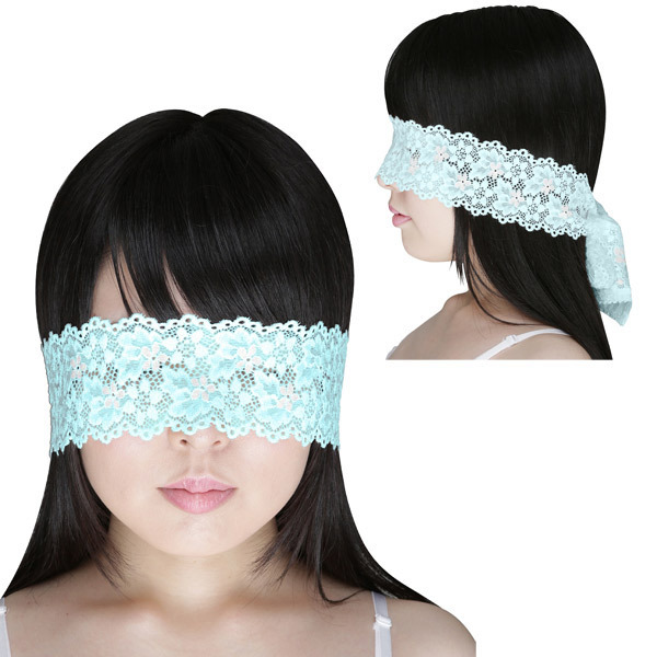 ストレッチ総レースアイマスク ターコイズ