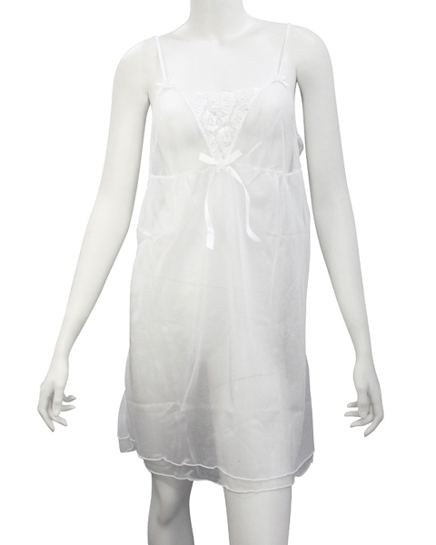 スパークハーフ生地シースルーベビードールLL ホワイト