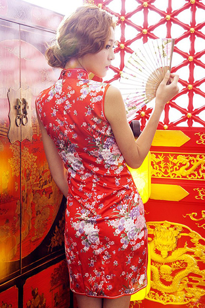 イイ女情熱真紅チャイナドレスセット
