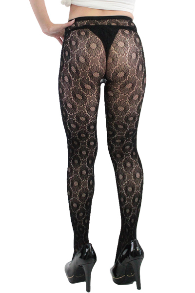 フラワー柄パンティストッキング 010