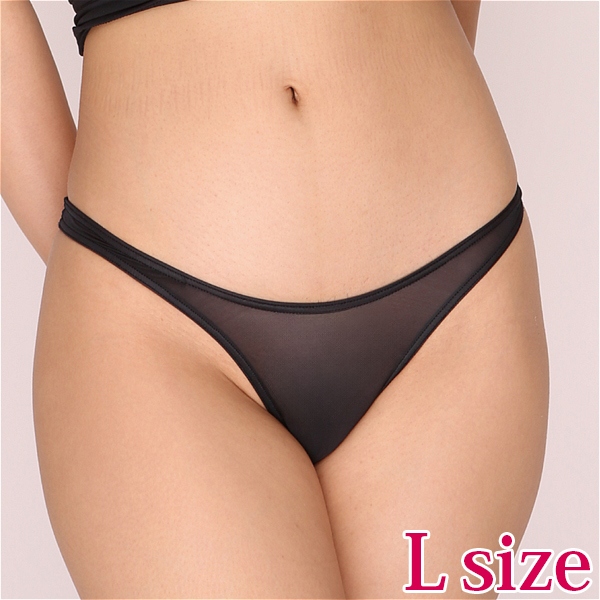 UNISEX 極薄ストレッチ生地はぎ無し極小Tバック Lサイズ ブラック