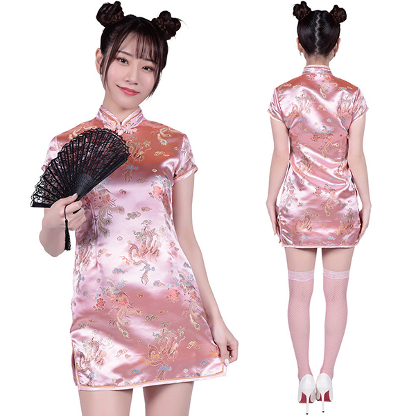 攻めるチャイナ服 ミニ ピンク