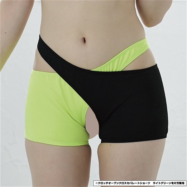 ユニセックス クロッチオープンクロスセパレートショーツ (ブラック)