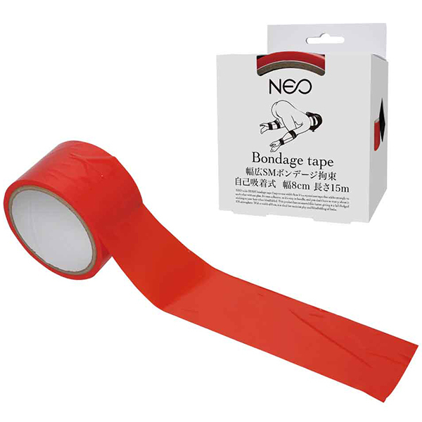 <NEO>幅広SMボンデージ拘束 自己吸着式 幅8cm (赤)