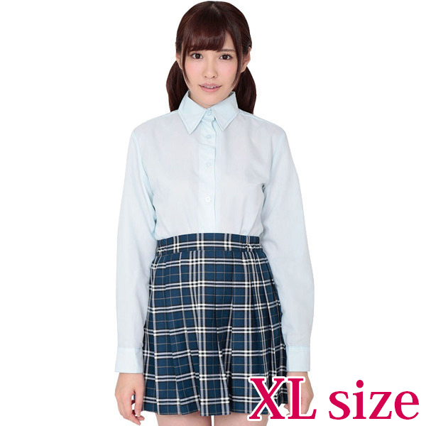 本気で盛れる長袖シャツ ブルー XLサイズ