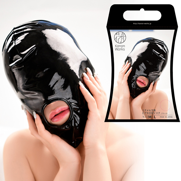 Kanon Works(花音ワークス) エナメル生地全頭マスク(口アキ)