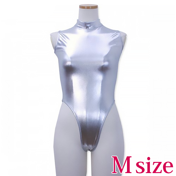 ハイネックレオタード シルバー Mサイズ