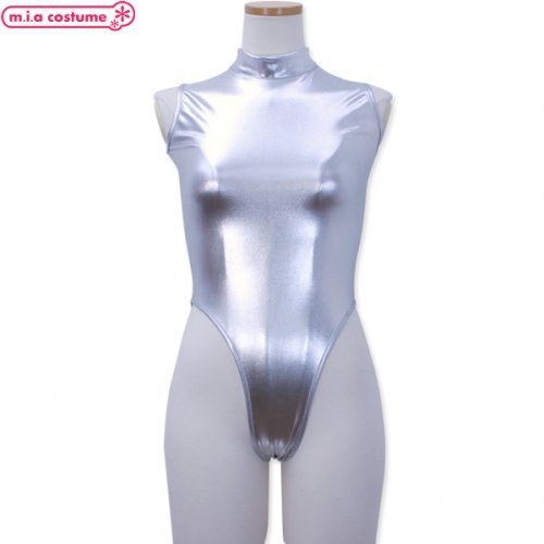 ハイネックレオタード シルバー Mサイズ