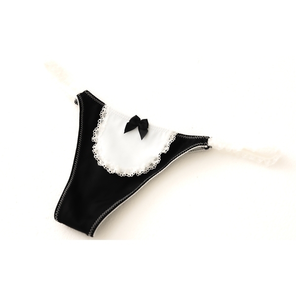 マイクロファイバーメイド風Tバックショーツ