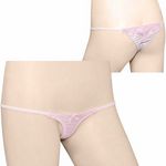 バックフラワー刺繍スーパーマイクロTバック ピンク(下着) バックフラワー刺繍スーパーマイクロTバック ピンク