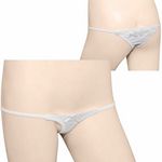 バックフラワー刺繍スーパーマイクロTバック ホワイト(下着) バックフラワー刺繍スーパーマイクロTバック ホワイト