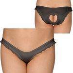 ストレッチフリルグロスOバック ブラック(下着) ストレッチフリルグロスOバック ブラック