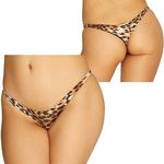 2wayストレッチ生地ハギ無しマイクロTバック ヒョウ柄(下着) 2wayストレッチ生地ハギ無しマイクロTバック ヒョウ柄