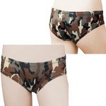 2wayストレッチ迷彩プリントフルバック ブラウン(下着) 2wayストレッチ迷彩プリントフルバック ブラウン