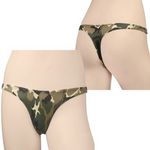 2wayストレッチ迷彩プリントTバック グリーン(下着) 2wayストレッチ迷彩プリントTバック グリーン