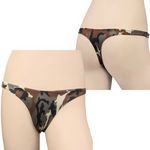 2wayストレッチ迷彩プリントTバック ブラウン(下着) 2wayストレッチ迷彩プリントTバック ブラウン