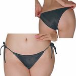 光沢サテン脇紐フルバック ブラック(下着) 光沢サテン脇紐フルバック ブラック