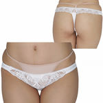 光沢柔らかポケット付きレースTバック ホワイト(下着) 光沢柔らかポケット付きレースTバック ホワイト