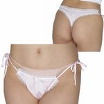 光沢シースルーフリフリレースTバック ピンク(下着) 光沢シースルーフリフリレースTバック ピンク