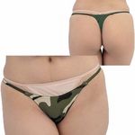 商品入荷待ち 2wayストレッチ迷彩ローライズTバック グリーン(下着)