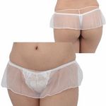 レディス シースルースカート付きレース刺繍Tバック ホワイト(下着) レディス シースルースカート付きレース刺繍Tバック ホワイト