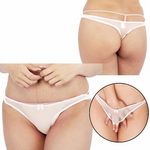 商品入荷待ち キラキラスケスケシンプルオープンTバック 5L ホワイト(下着)